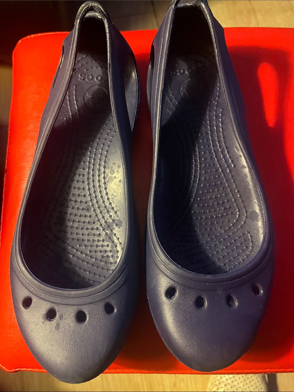 Navy slip on Ladies Crocs